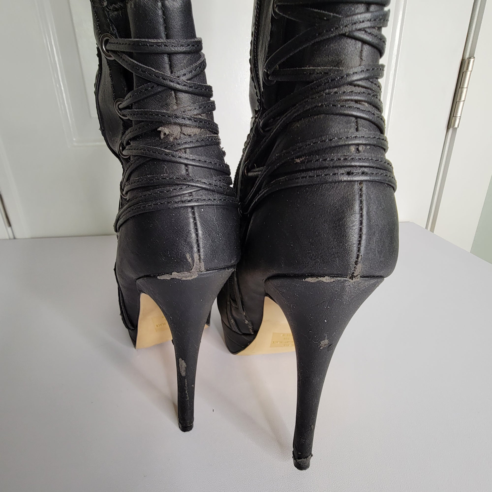 Size 8 Black Baker's Thigh-High Boots