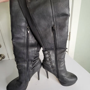 Size 8 Black Baker's Thigh-High Boots