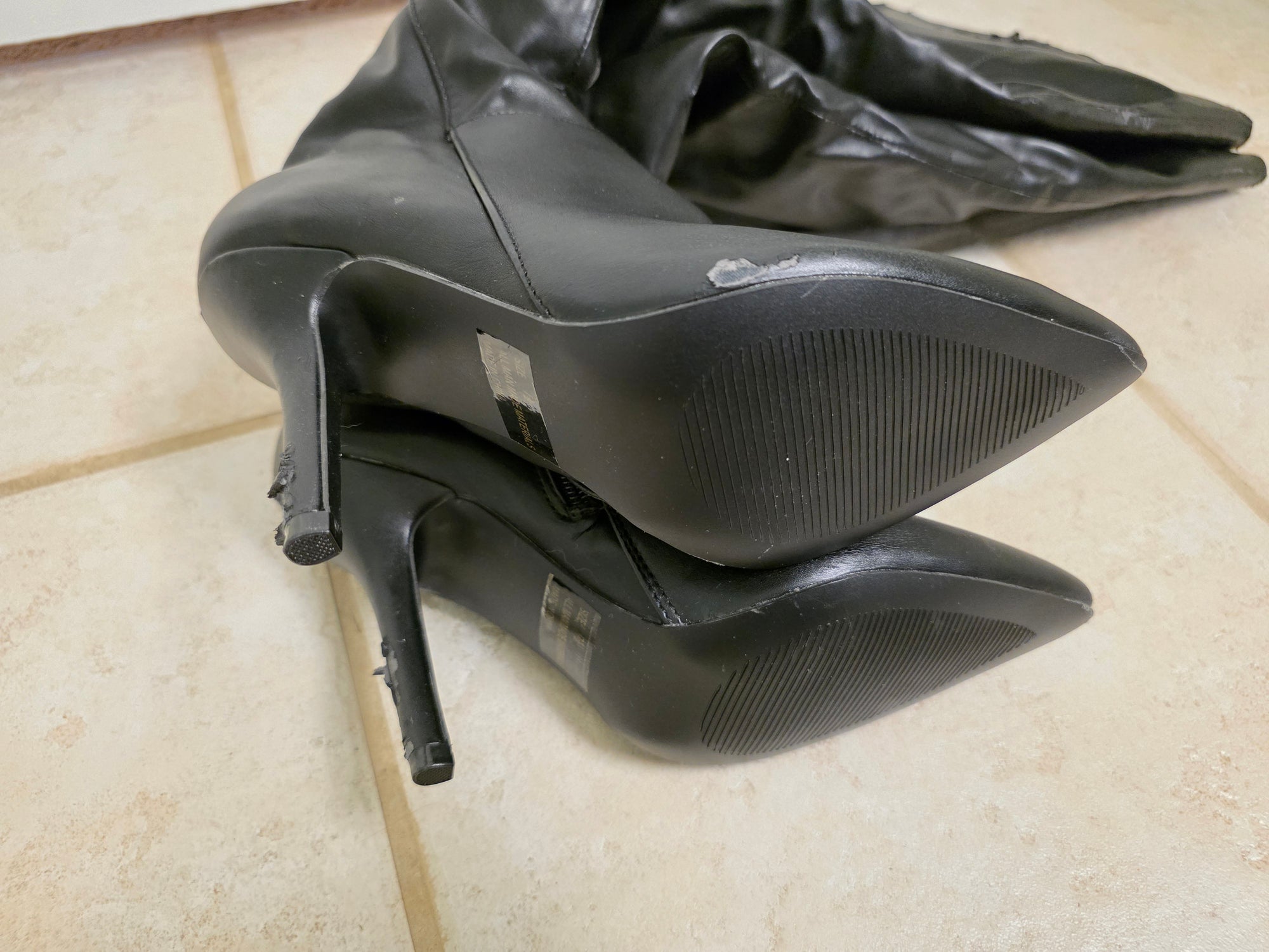 Size 7.5 Black Qupid OTK Boots