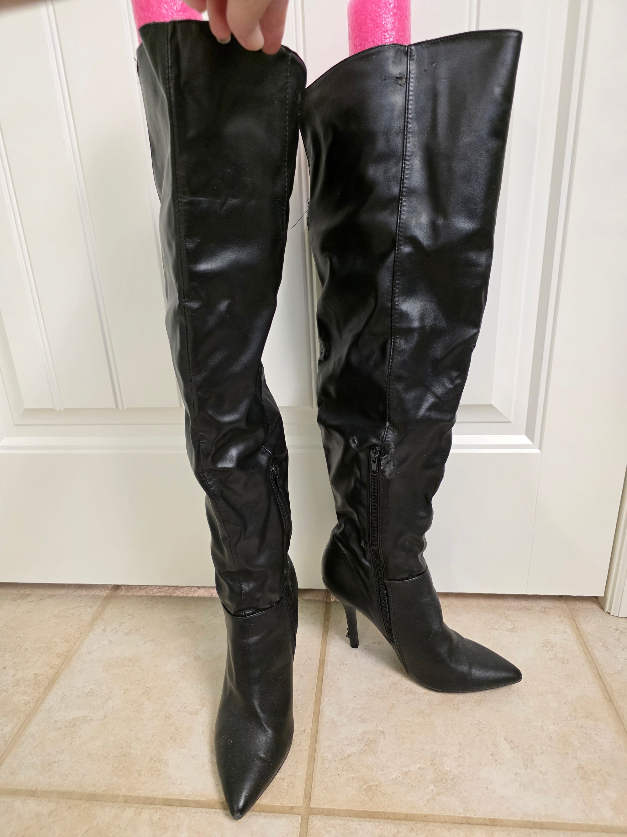 Size 8 Black Qupid OTK Boots #2