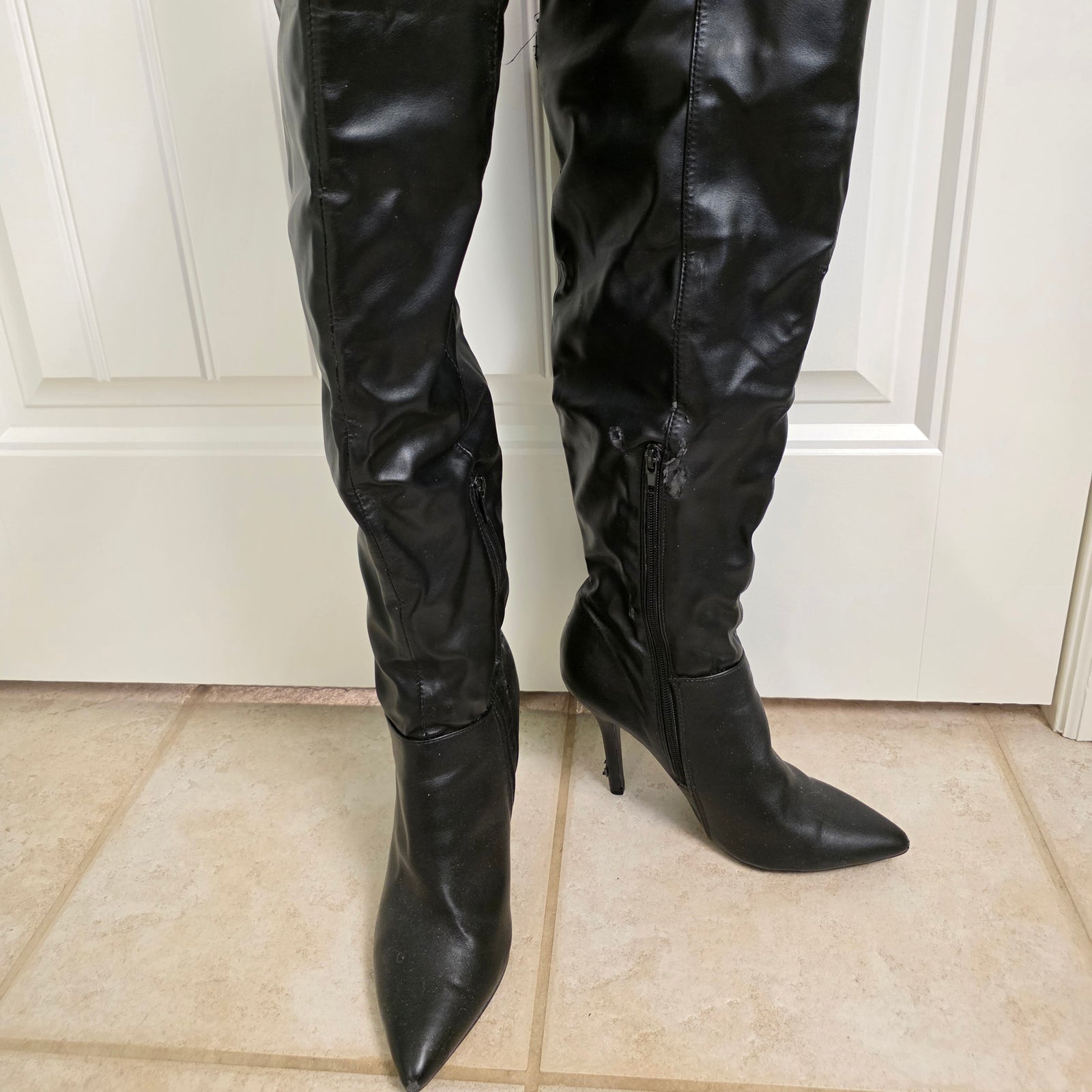 Size 8 Black Qupid OTK Boots #2