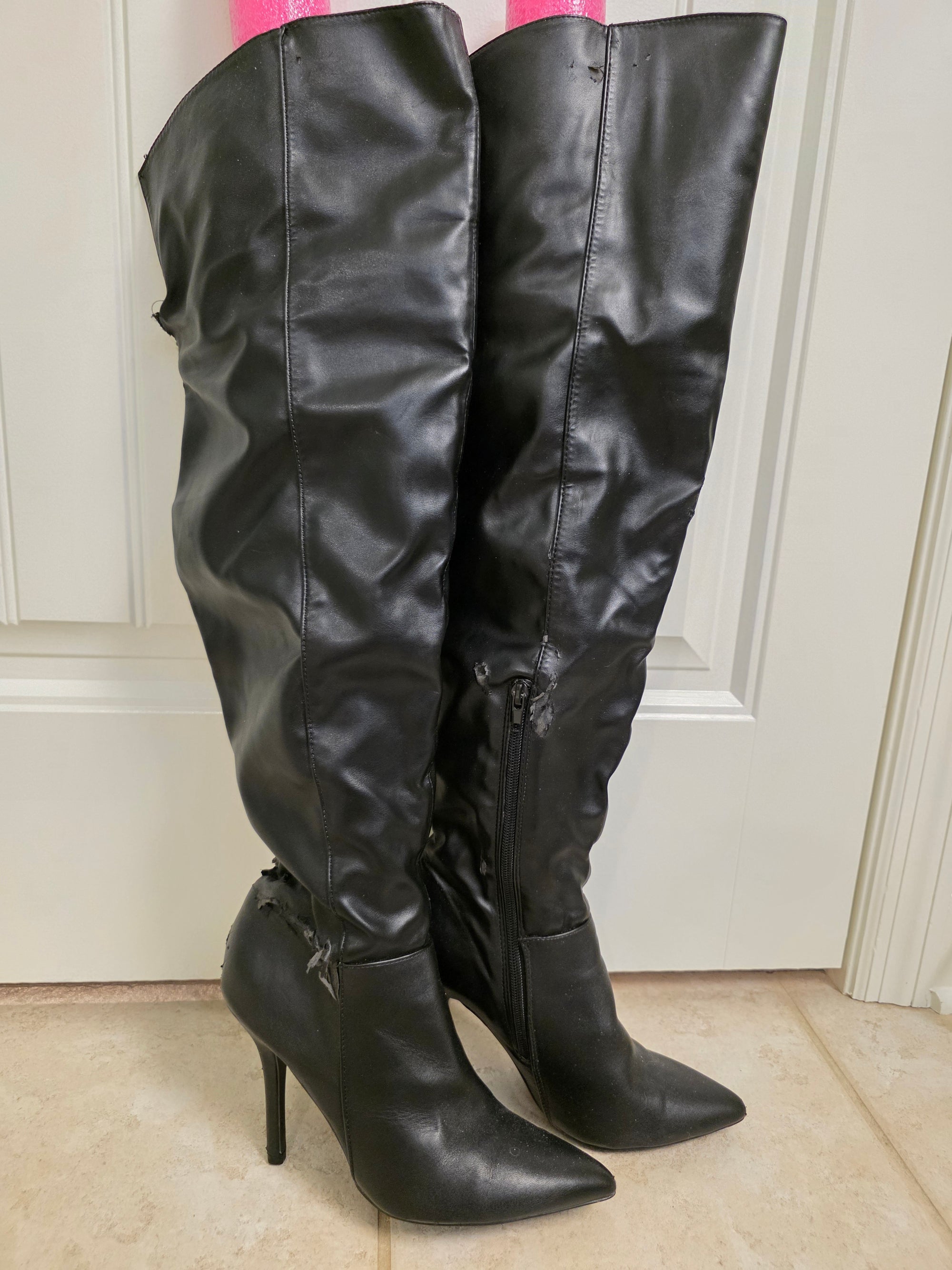 Size 8 Black Qupid OTK Boots #2