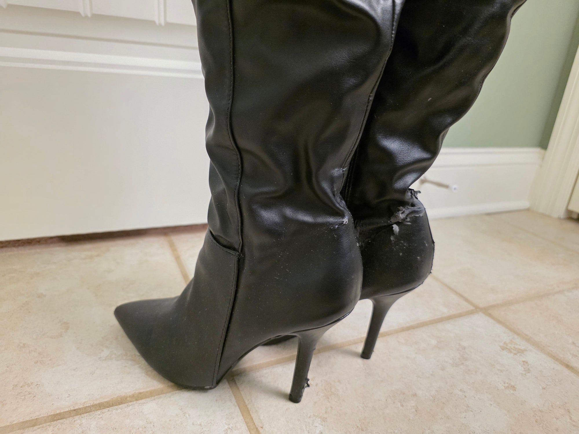Size 8 Black Qupid OTK Boots #2