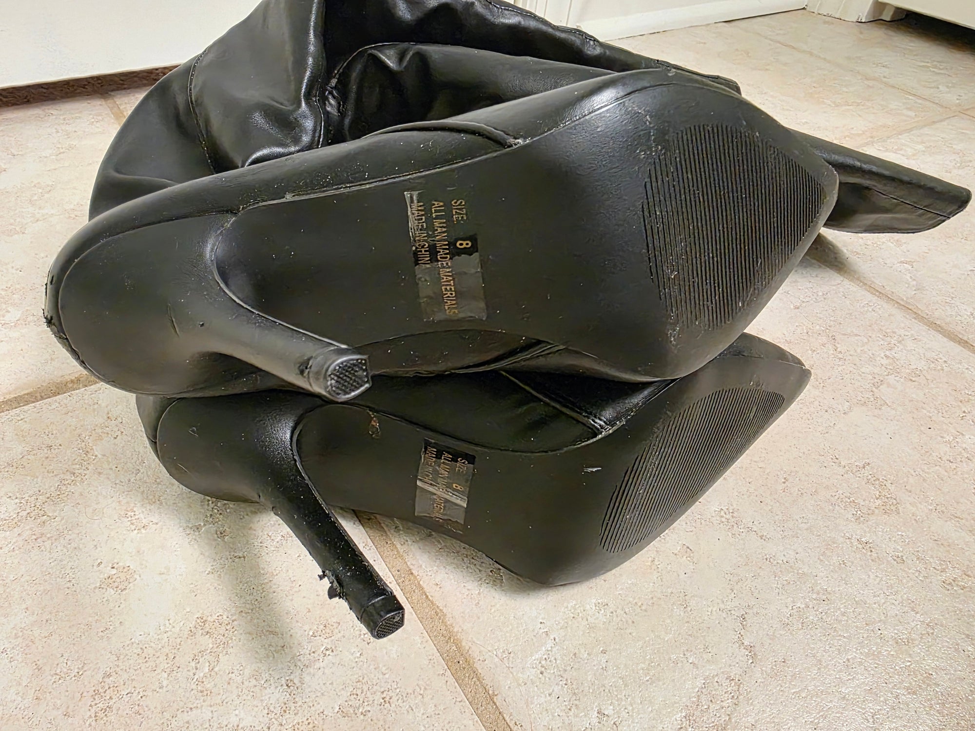Size 8 Black Qupid OTK Boots #2