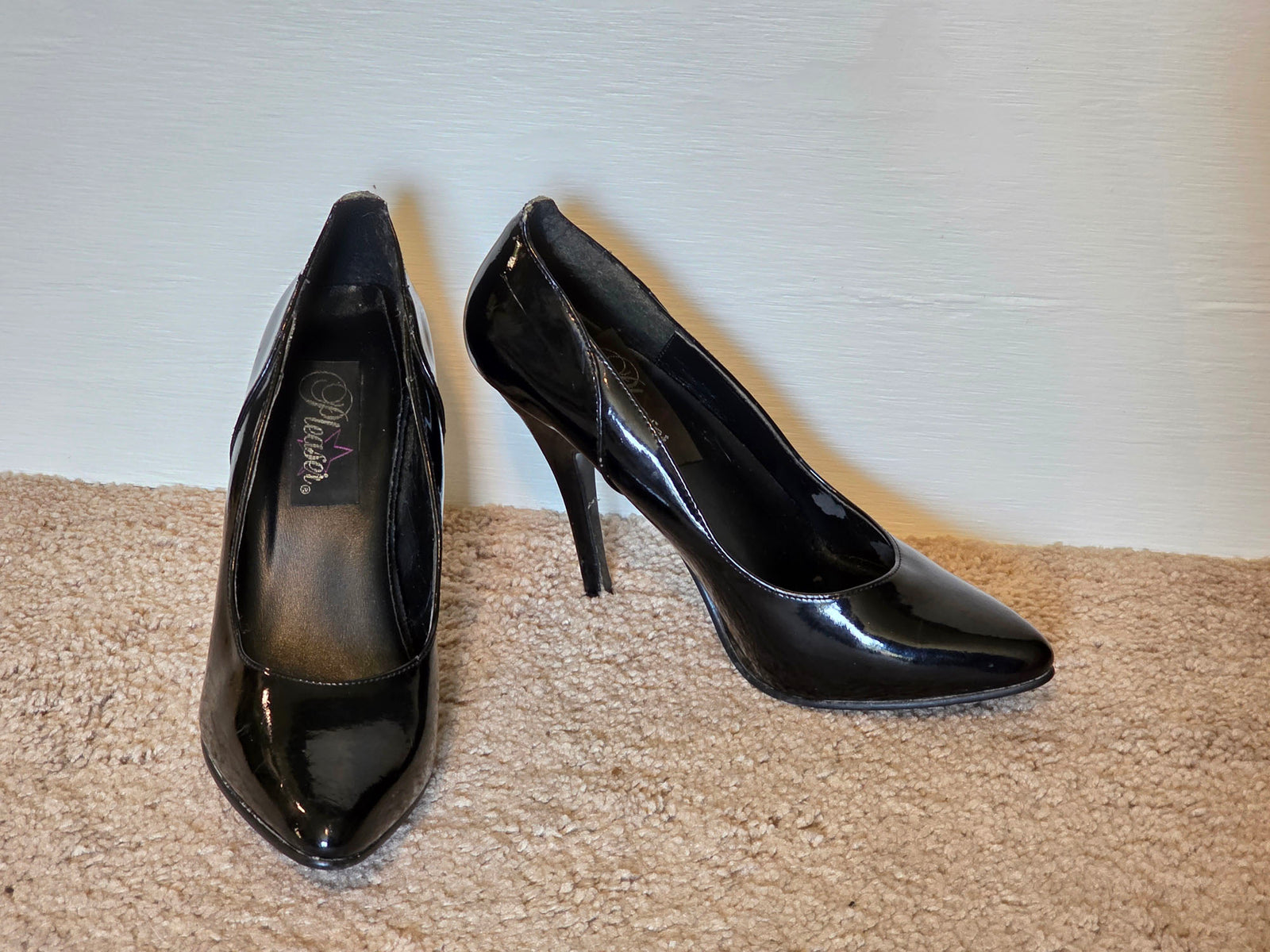 Size 7.5 Black Patent Pleaser Pumps
