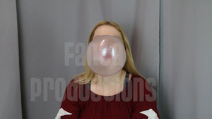 Jamie Lynn Blowing Bubbles in Red Top