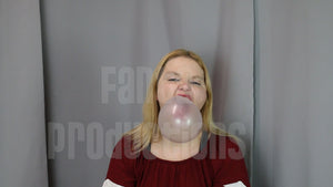 Jamie Lynn Blowing Bubbles in Red Top