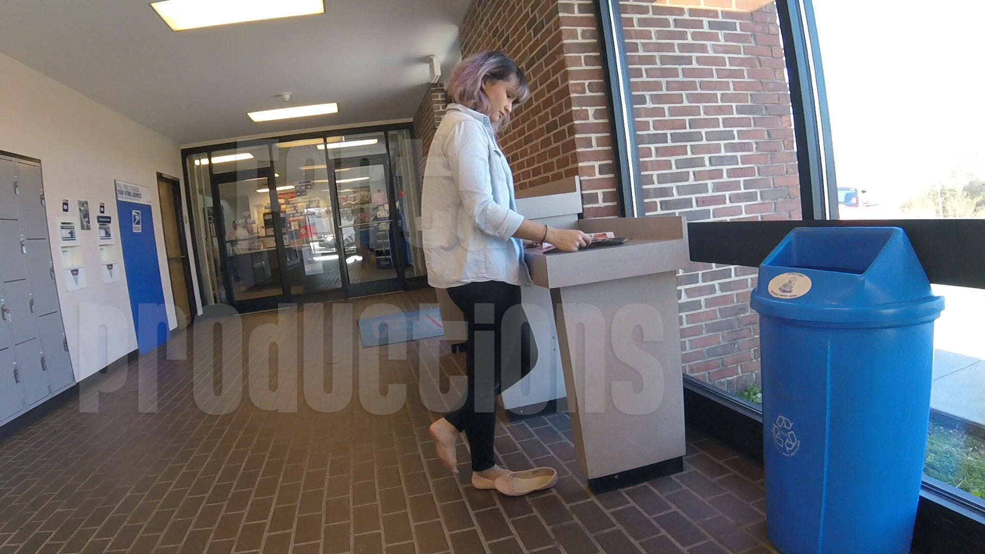 Jane Domino Dipping in Ballet Flats at Post Office