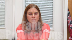 Kristen Smoking in Orange Top