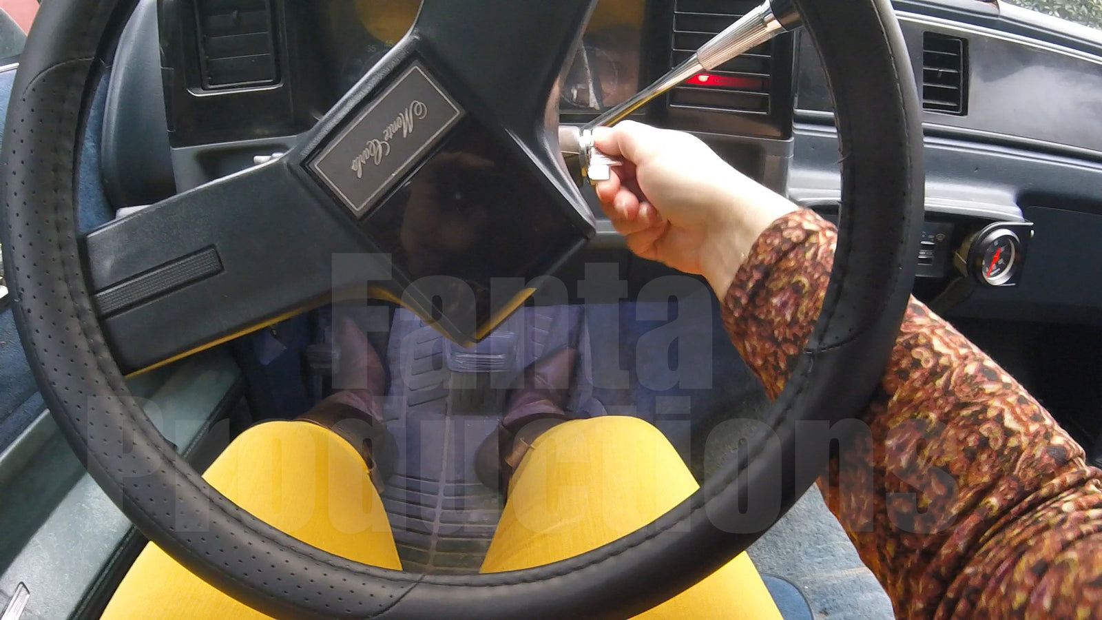 Scarlet Cranking in Yellow Jeans & Brown Cowgirl Boots