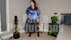 Long Leather Skirt with Over-the-Knee Boots