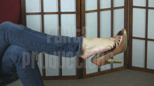 Vivian's Shoe Dangling Tease in Brown Peep-Toes