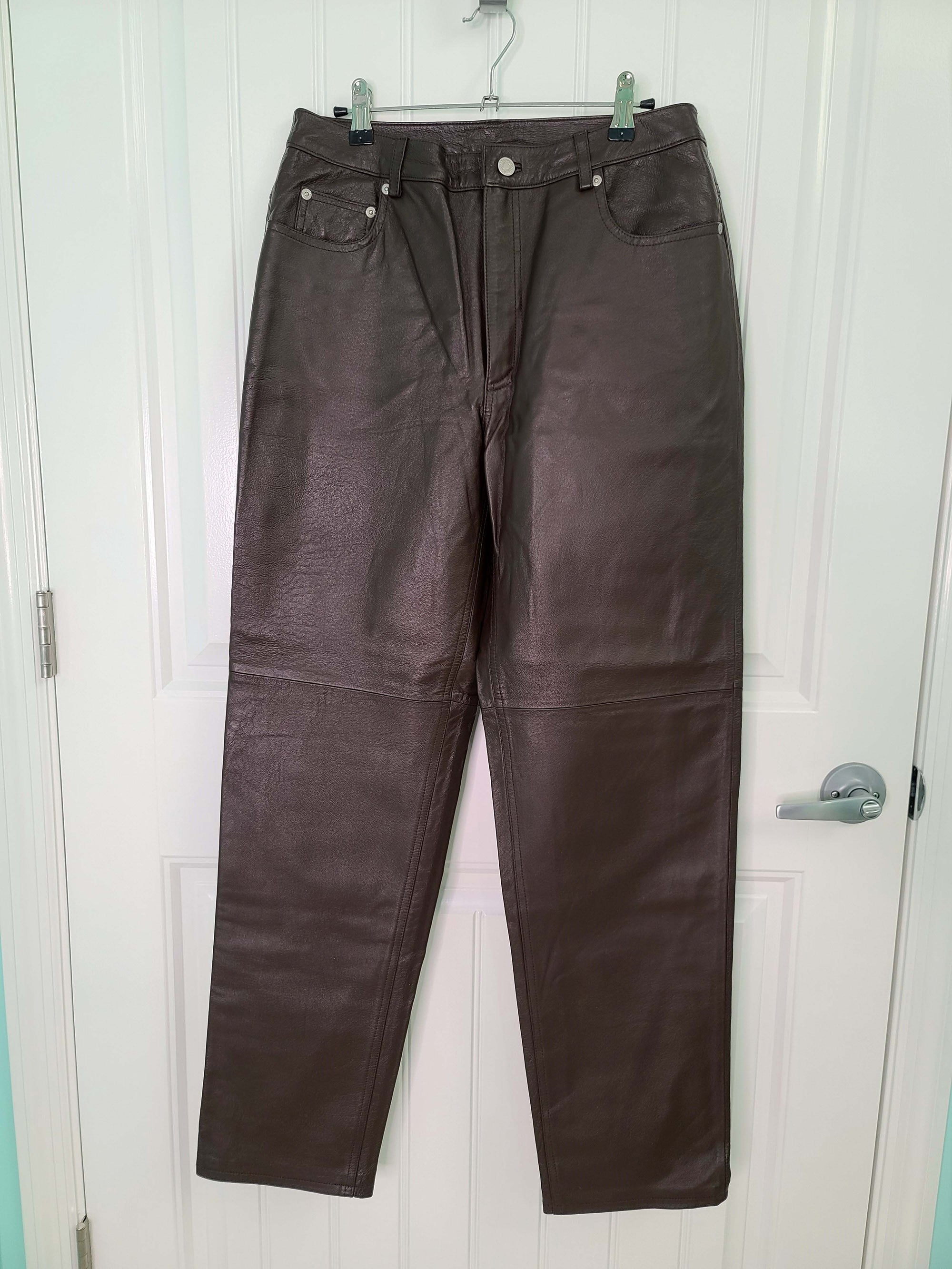 Brown Newport News Leather Jeans (12)