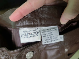 Brown Newport News Leather Jeans (12)