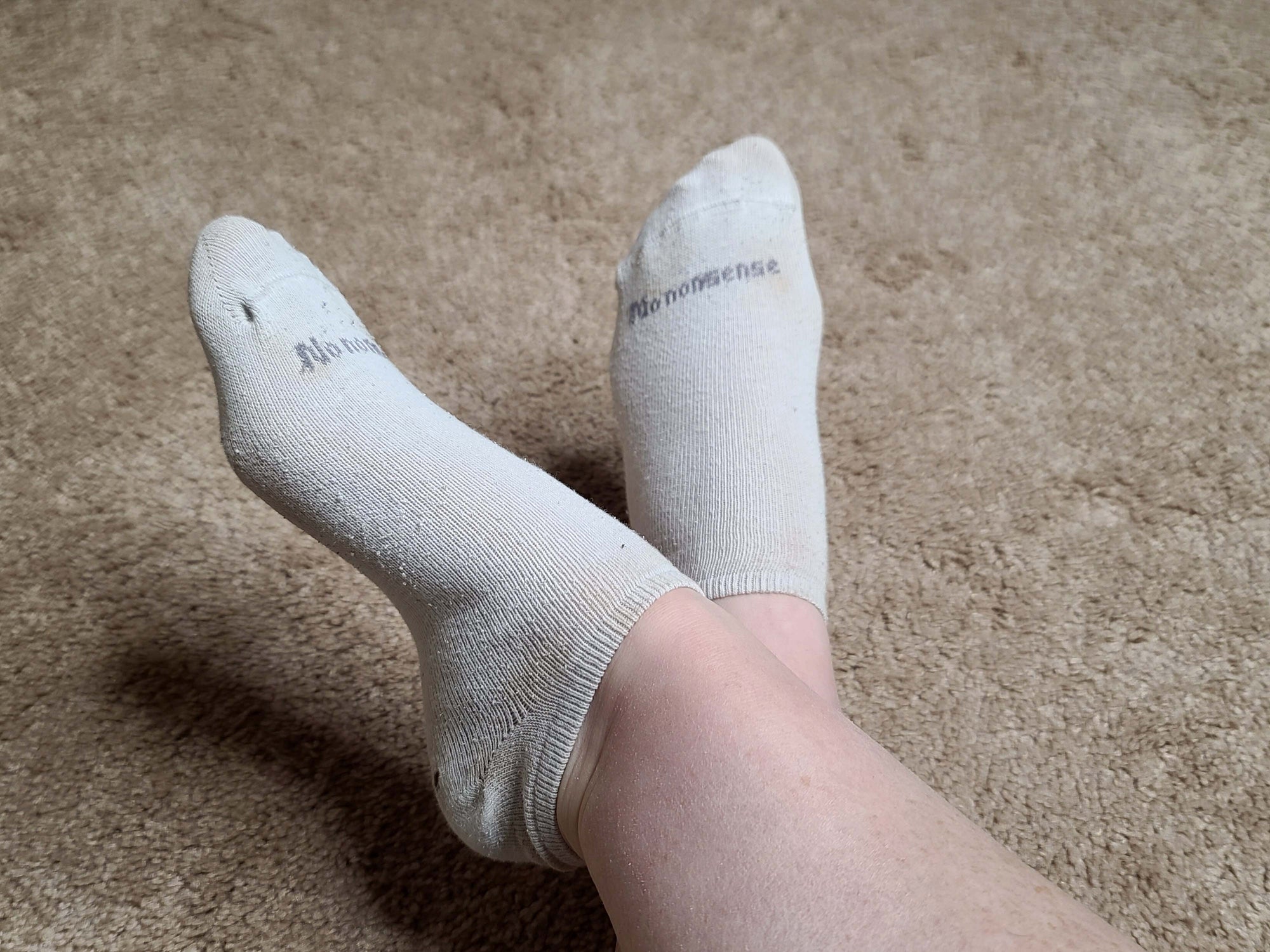 Well Worn White Ankle Socks