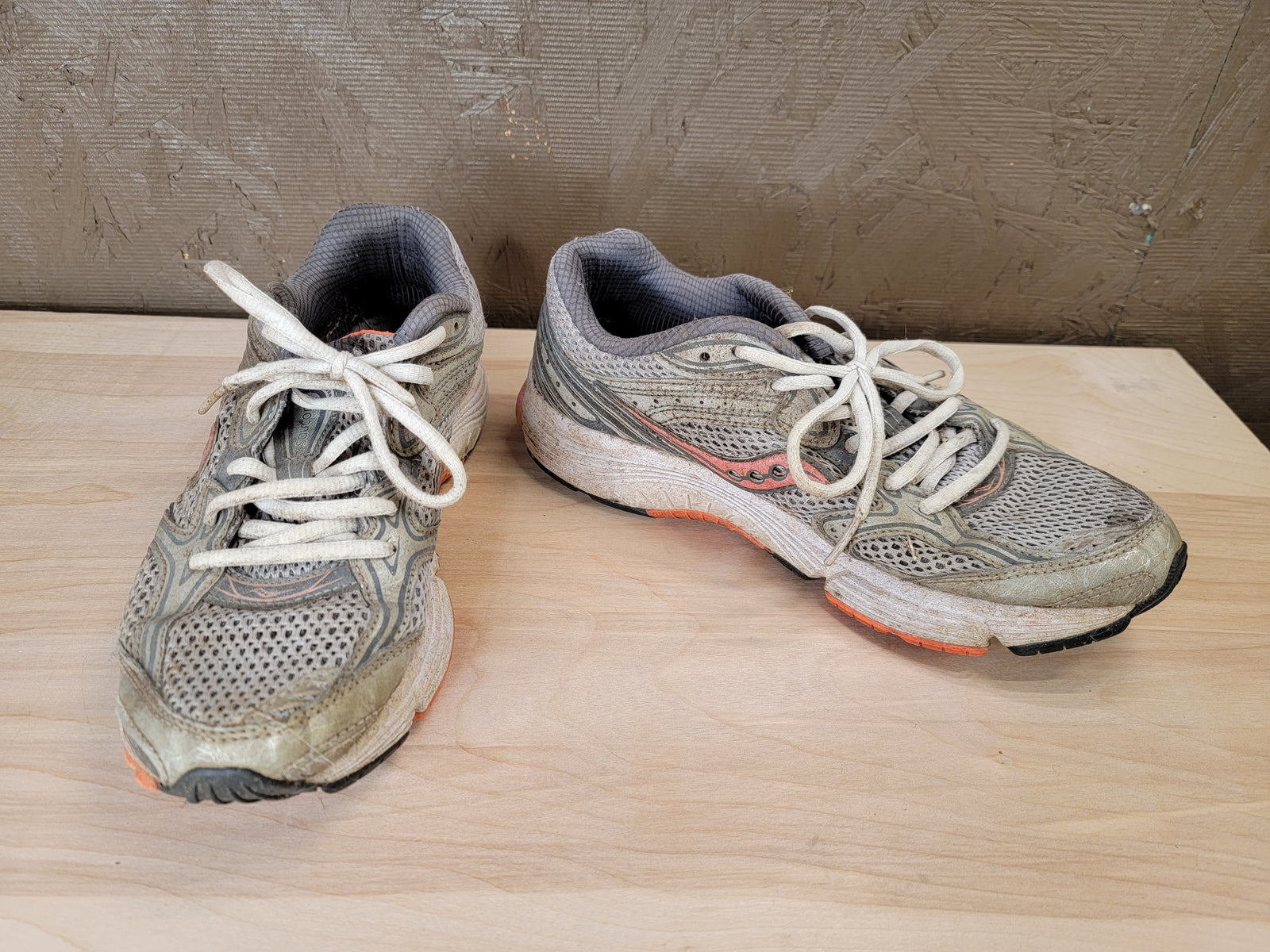 Gray & White Saucony Worn Sneakers (8)