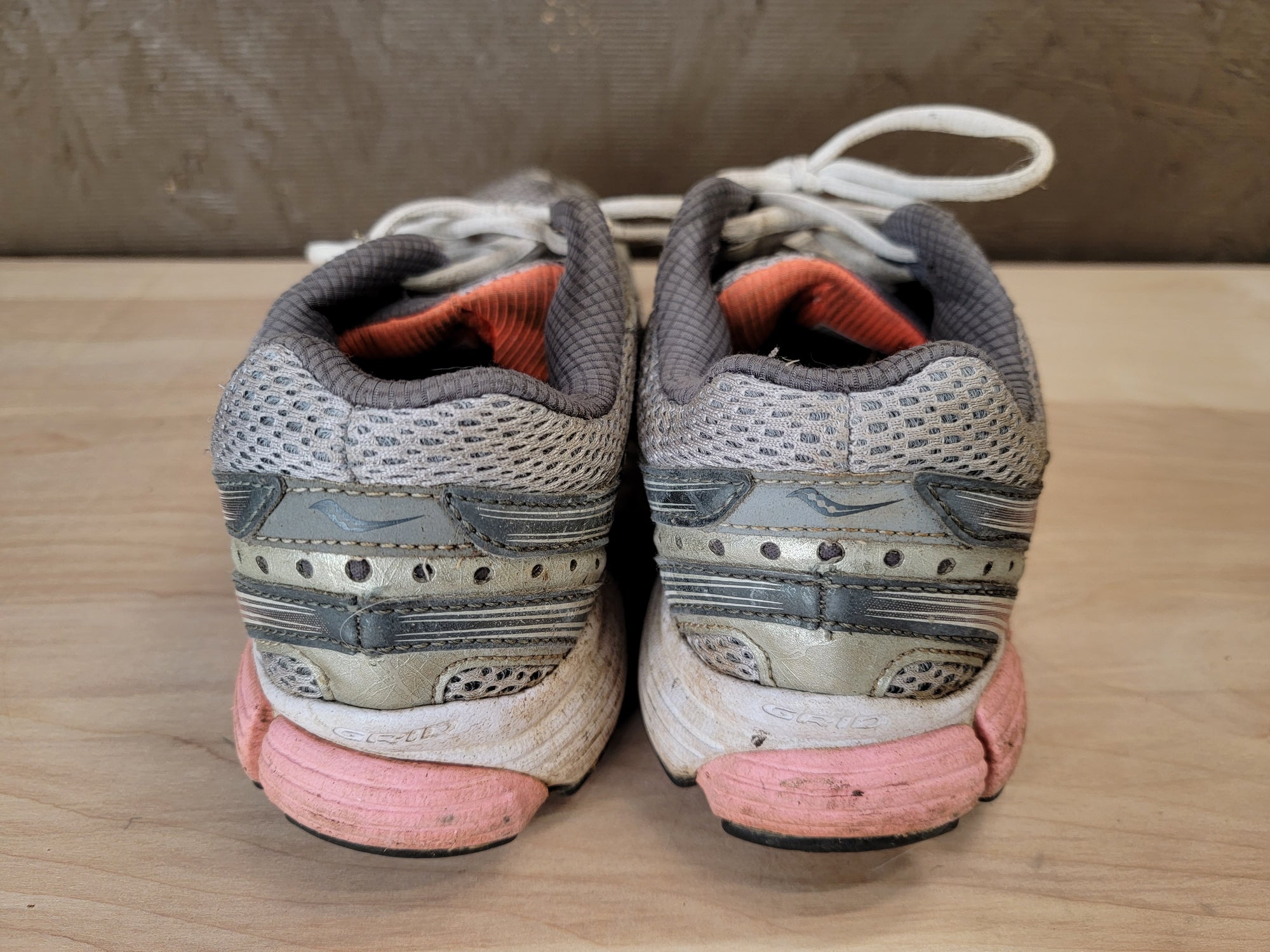 Gray & White Saucony Worn Sneakers (8)