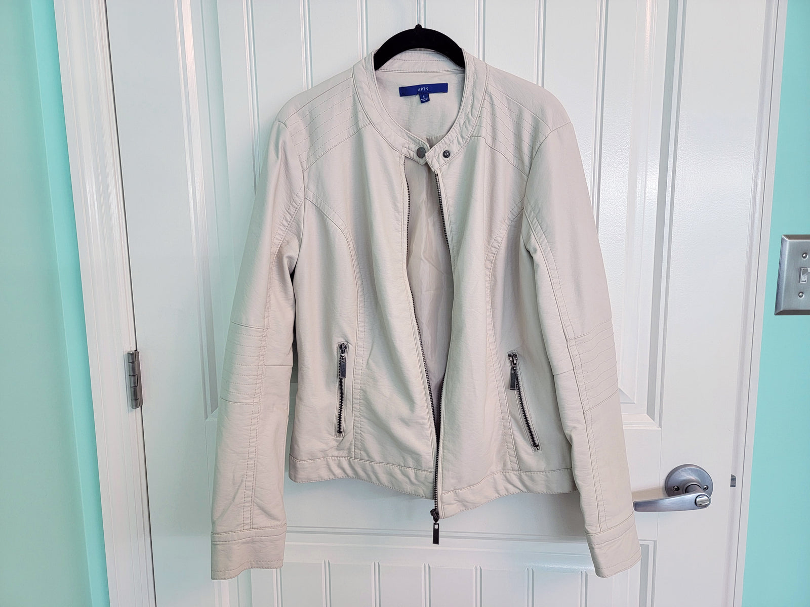 Cream Apt 9 Leather Jacket (L)