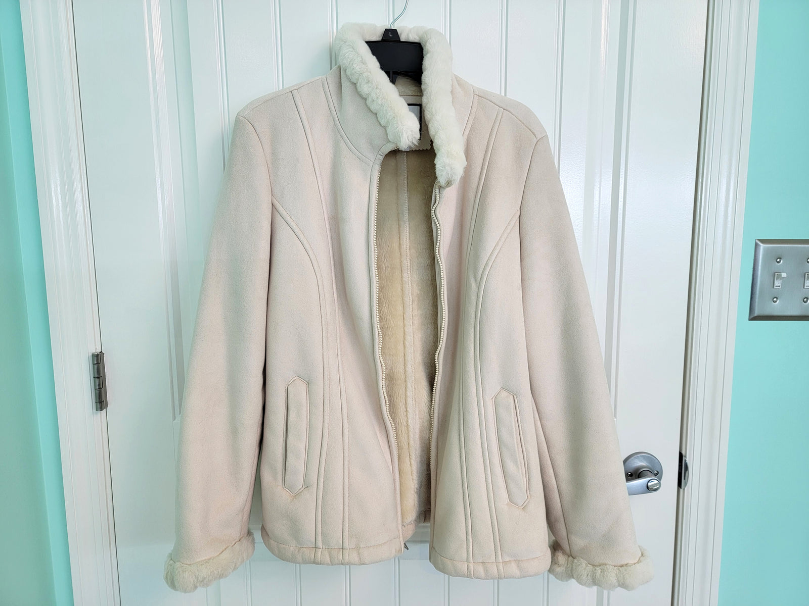 Cream Colored Croft & Barrow Coat  (M)