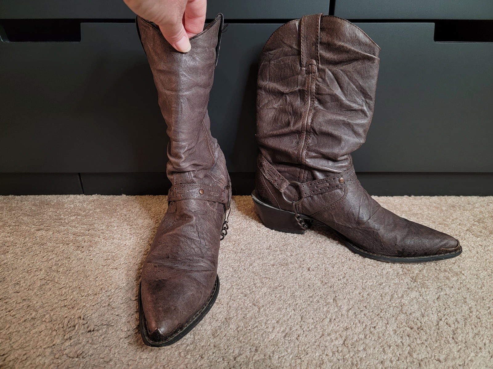 Size 7.5 Dark Gray Durango Cowgirl Boots