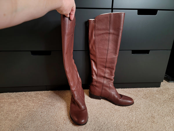 Size 8.5 Reddish Brown H by Halston Riding Boots - Fanta